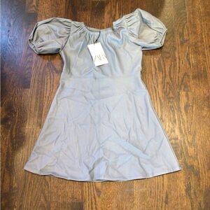ZARA - Blue/Grey Pleather Girls Dress